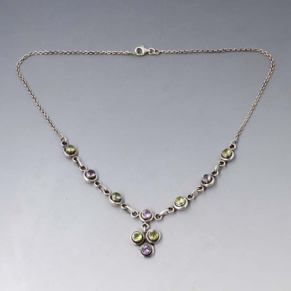 Amethyst and hot sale peridot necklace